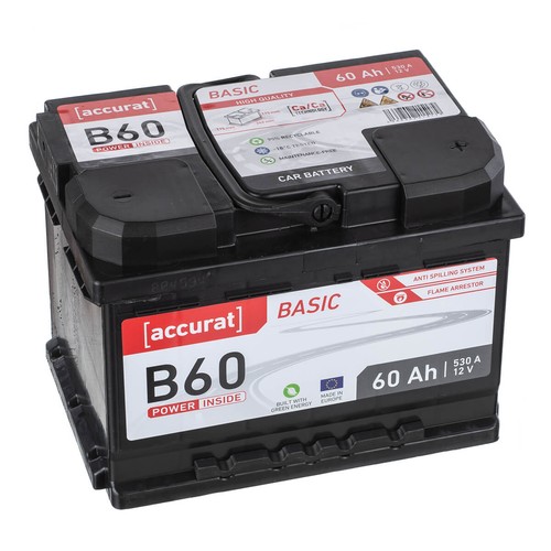 Accurat 12v 60ah autobatterie - 12v,