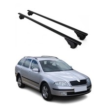 Dachträger Grundtäger für Skoda Octavia mk2 2004-2013 75kg Metall Schwarz 2 tlg