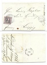 YY104 - Thurn und Taxis - MiNr. 5 - Faltbrief aus Neudietendorf n. Leipzig, 1858