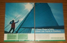 Seltene Werbung DRESDNER BANK Unser Mann in Tokio träum vom Segeln in HH 1969