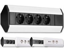 Ecksteckdose Eck Steckdosenleiste Mehrfachsteckdose Tischsteckdosen USB Ecke 45°