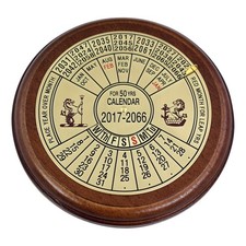 Dauerkalender aus Messing/Holz