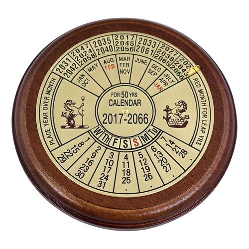 Dauerkalender aus messing holz - dauerkalender,