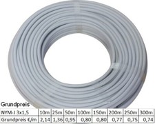 NYM-J 3x1,5 mm² nach VDE