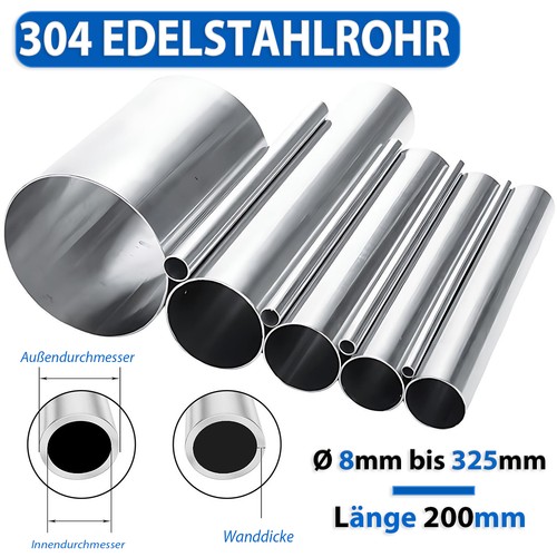 Edelstahlrohr länge 200mm v2a - edelstahlrohr,