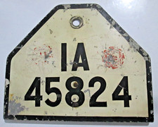 antikes KFZ Kennzeichen Berlin mit 2 roten Stempeln entnazifiziert ,Blech,rar