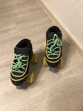 crivit Rollschuhe Kinder, Gr. 31/32 schwarz mit gelb und grün