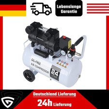 24 Liter Kompressor Silent Ölfrei für Mahlen 10 Bar für Ballaufblasung Tragbar