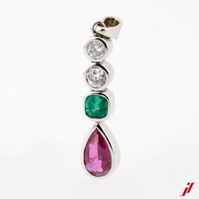 Pendant 18K white gold ruby