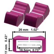 Sifam 2 Faderknopf MAGENTA 18,5mm Fadercaps Faderkappen Caps Mischpulte Mixer