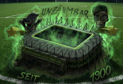 Fußball stadion wandbild - fußball,