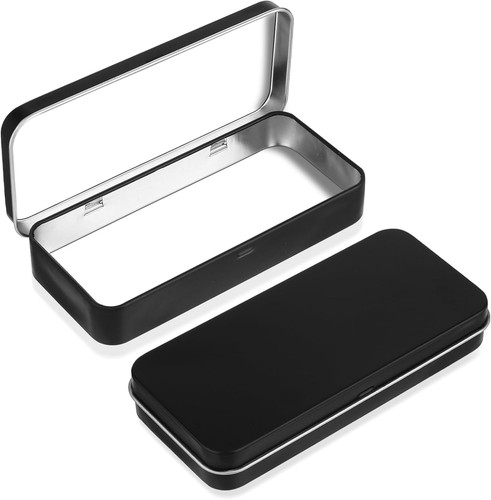 Blechdose schwarz 2cm - blechdose, 13×6×2cm