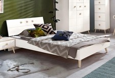 Wimex Bettgestell Billund Futonbett weiß eiche sägerau 140x200cm 73160935