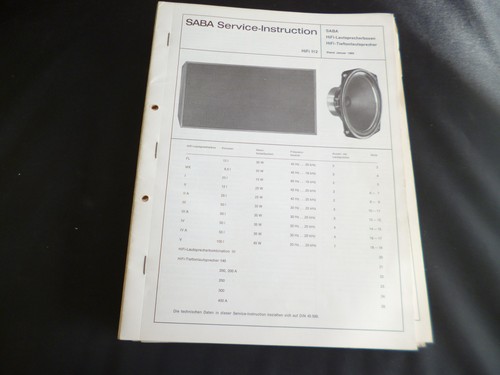 Original service manual saba - manual,