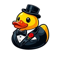 3x Sticker Rubber Duck Tuxedo