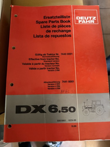 Ersatzteilliste deutz fahr dx - deutz,