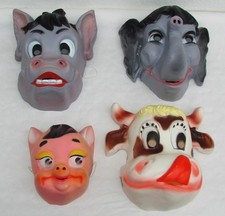 70er J. Karneval / Fasching / Masken -- Esel / Kuh / Schwein / Elefant