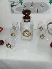 Napoleon, monogramm,Cognacgläser + Karaffe, rar, Retro, Set, Vintage, 1970,