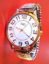 Quarz UHR Flexband Zugarmband Damen Armbanduhr Edelstahl bicolor Metallzugband