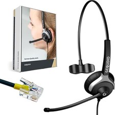 Headset 1-Ohr für GEQUDIO Mitel Aastra Poly Gigaset Telefon, mit Anschluss Kabel