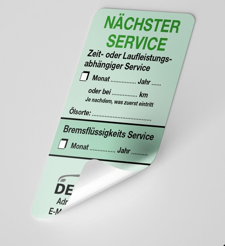 Kfz service aufkleber - -,