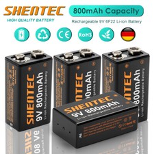 4× 9V Typ Akku 800mAh Li-Ion