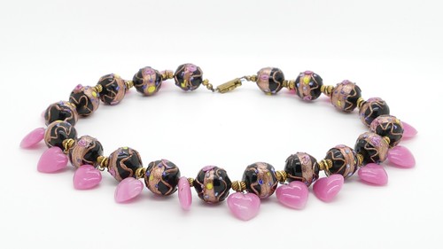 Herz collier glasperlen - herz,