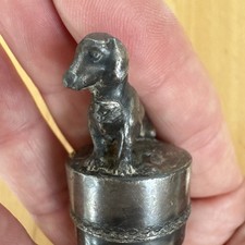 Alter Zierkorken Flaschenstopfen Korken Dackel evtl. versilbert