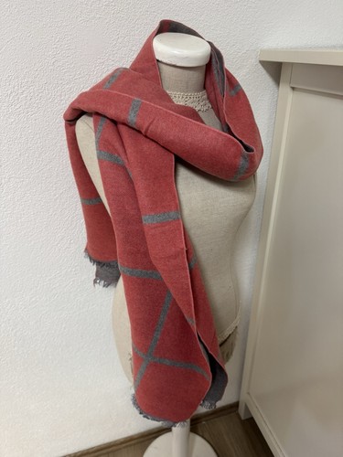 Schal tuch halstuch rot - tuch, grau
