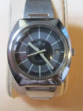 Fortis 70-/80-iger restauriert Automatic Herrenuhr Edelstahl vergoldetes Werk