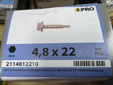 Bohrschrauben 4,8x22mm SWG 200Stück verzinkt sechskant / Aktion Cont2Pal5a