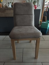 2 Esszimmerstühle Polsterstuhl Microfaser Lederoptik Hellgrau