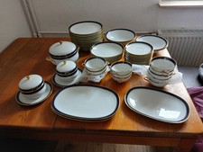 Essgeschirr Hutschenreuther Kobaltblau mit Gold alt gebraucht