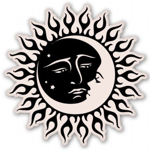Autoaufkleber sonne und mond - autoaufkleber,