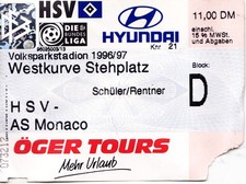 Hamburger Sportverein HSV gegen AS Monaco Eintrittskarte/-ticket Saison 1996/97