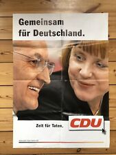 CDU Wahlplakat 2002 Merkel/Stoiber ‚Gemeinsam für Deutschland’ ORIGINALDRUCK A1