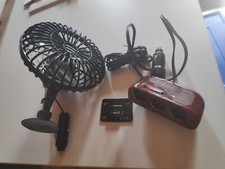 12 Volt Ventilator und 3 Fach Steckdose Zigarettenanzünder Mini-Ventilator