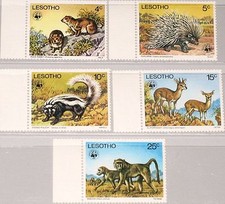 LESOTHO 1977 228-32 WWF Rock Rabbits Polecat Endangered Species Tiere Fauna MNH