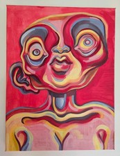 Abstraktes Portrait Acryl Auf