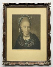 Bilderrahmen Prunkrahmen Peter Ilsted Porträt Mezzotinto Porträt junge Frau