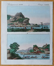 Bertuch Originaldruck Koloriert Rhein Floße Andernach Godesberg - 1792