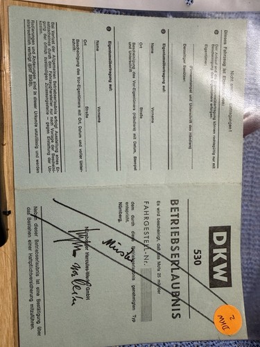 Betriebserlaubnissammlung dkw - betriebserlaubnissammlung,