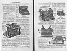 Schreibmaschinen Hammond Underwood Oliver Remington Juwett Holzstiche Text 1908