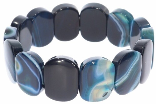 Achat blau schmuck - blau, stretch