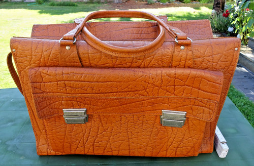 Vintage leder reisetasche - leder,