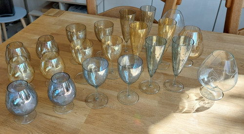Rauchglas gläser mundgeblasen - gläser,