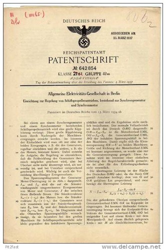 Original patentschrift aeg - original,