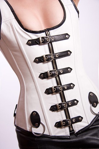 Rindleder leder korsett - rindleder,