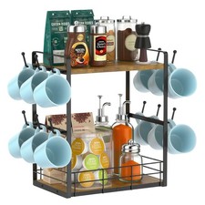 Abtropfgestell Geschirrtrockner mit 2 Etagen Geschirrständer Tassenhalter