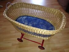 antiker Korb Stubenwagen geflochtener Korbstubenwagen a. d. 40er Jahren Rarität!